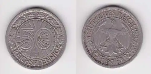 50 Pfennig Nickel Münze Weimarer Republik 1927 J ss (161755)