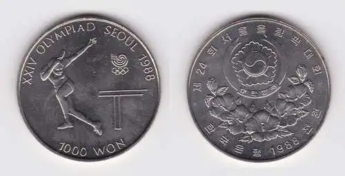 1000 Won Kupfer Nickel Münze Korea Olympiade  1988 Seoul (152559)