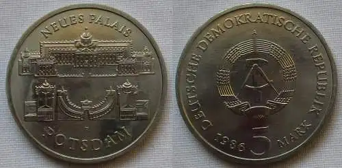 DDR Gedenk Münze 5 Mark Potsdam Neues Palais 1986 (162266)