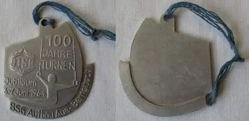 DDR Plakette 100 Jahre Turnen BSG Aufbau Aue-Bernsbach Jubiläum 1964 (161377)