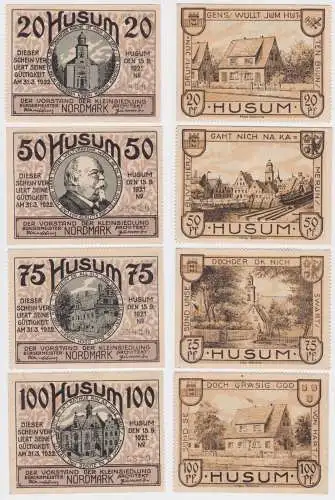 4 Banknoten Notgeld Husum Vorstand der Kleinsiedlung 15.9.1921 (162271)