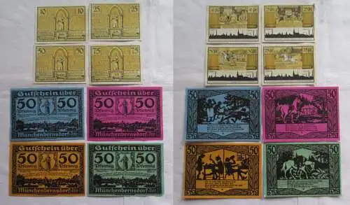 8 Banknoten Notgeld Gemeinde Münchenbernsdorf 1921 (162478)