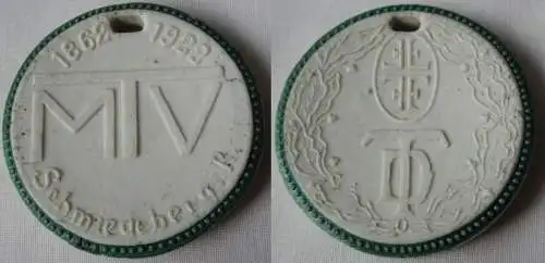 Porzellan Medaille Männer Turnverein Schmiedeberg 1862-1922 Turnerbund (162527)