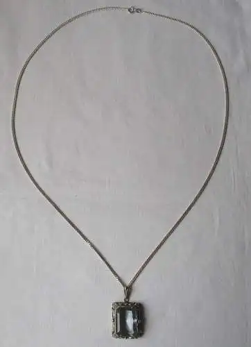elegante 925er Sterling Silber Halskette mit Schmuckstein Anhänger (157040)