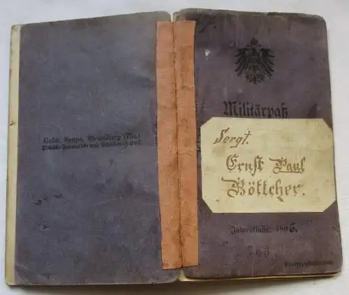 Militärpaß 6.Inf.-Regt. König Wilhelm II. Württemberg Nr. 105 Straßburg (128827)