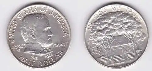 1/2 Dollar Silber Münze USA Ulysses Grant 1922 S vz (109162)