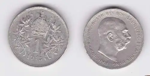 1 Krone Silber Münze Österreich 1915 ss (156859)