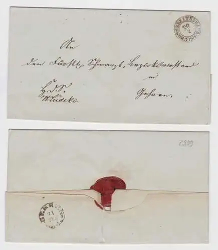 98565 AD Thurn und Taxis Vorphilatelie Brief Grossbreitenbach nach Gehren 1856