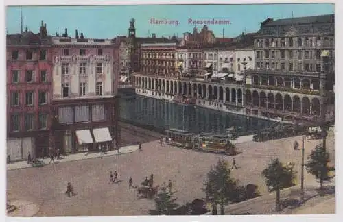 95792 Ak Hamburg Reesendamm mit Strassenbahn 1925