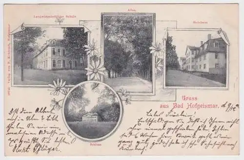 99902 Ak Gruß aus Bad Hofgeismar Landwirtschaftliche Schule usw. 1902