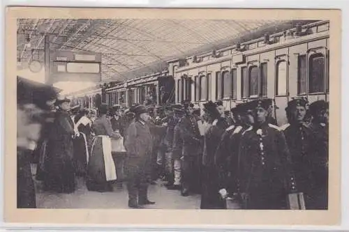 72757 Ak Fußartillerie Regiment "Encke" Hauptbahnhof Magdeburg um 1915