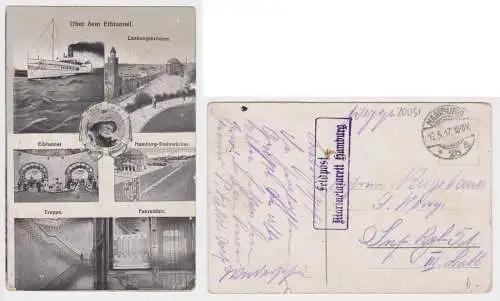 82794 Mehrbild Feldpost Ak Hamburg Ansichten des Elbtunnel 1917