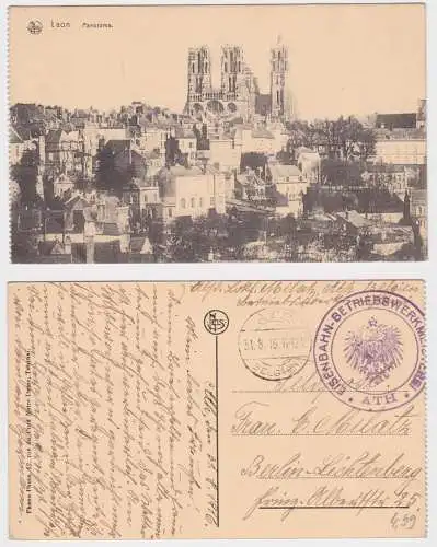902775 Ak Laon Frankreich Panorama, Stempel Eisenbahn-Betriebswerkmeisterei ATH