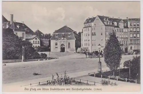900838 Ak Aus Leipzigs alten Tagen - Platz am alten Stadttheater mit Reitstall