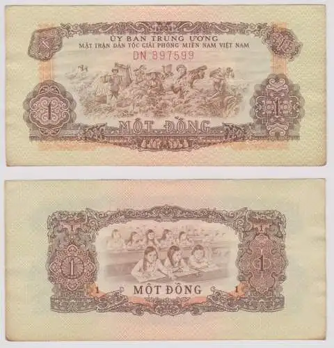 1 Dong Banknote South Vietnam 1966 (1975) Pick 40 (156620)