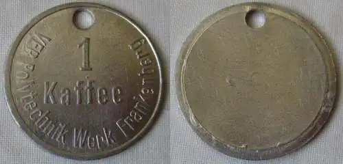 alte Aluminium Wertmarke 1 Kaffee VEB Polytechnik Werk Frankenberg  (161355)