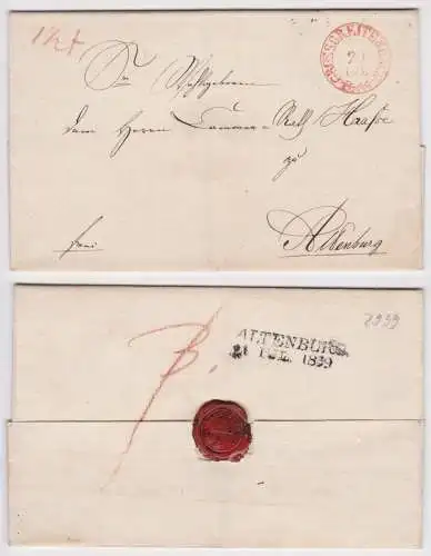 09321 Vorphilatelie Brief Grossbreitenbach nach Altenburg 1839 Siegel Katzhütte