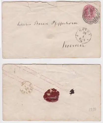 98256 AD Thurn und Taxis Ganzsache Gotha nach Koerner Nummernstempel 273