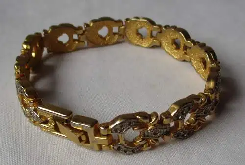 elegantes Damen Gliederarmband mit aufwendiger Verzierung vergoldet (109670)