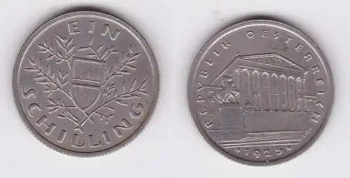 1 Schilling Silber Münze Österreich Parlamentsgebäude 1925 f.vz (162501)