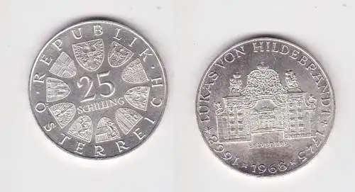 25 Schilling Silber Münze Österreich Lukas von Hildebrandt 1968 (141949)