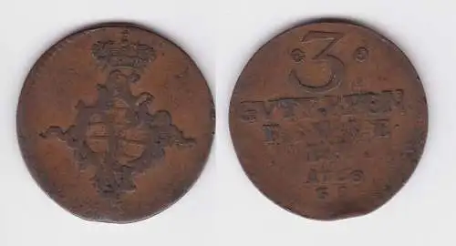 3 Pfennige Kupfer Münze Sachsen Weimar Eisenach 1760 F.S. (162484)