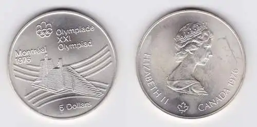 5 Dollar Silber Münze Canada Kanada Olympiade Montreal olymp. Dorf 1976 (163489)