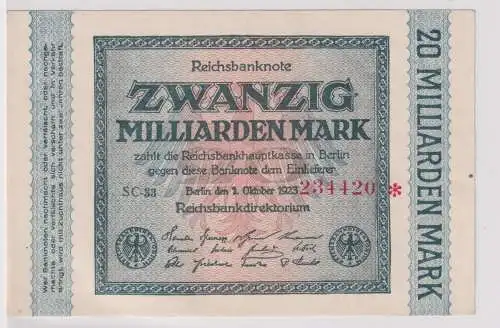20 Milliarden Mark Banknote Inflation 1.10.1923 Rosenberg Nr.115e (135843)