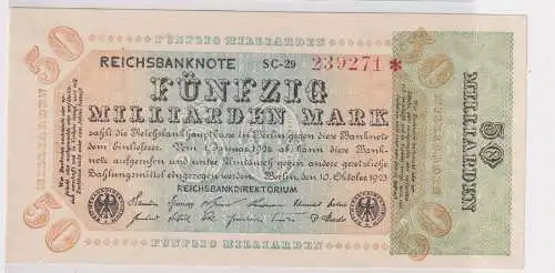 50 Milliarden Mark Banknote Inflation 10.10.1923 Rosenberg Nr.117 d (134647)