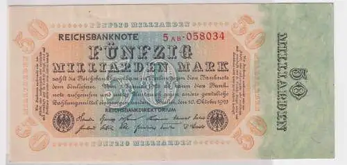 50 Milliarden Mark Banknote Berlin 10.Oktober 1923 Rosenberg 116 b (139746)