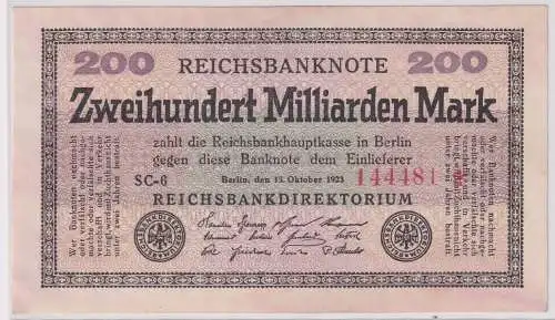 200 Milliarden Mark Banknote Inflation 15.10.1923 Rosenberg Nr.118f (145908)