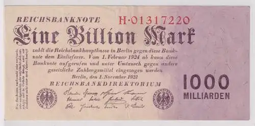1 Billion Mark Banknote Deutsches Reich Berlin 1.11.1923 Ro.126 a (149228)
