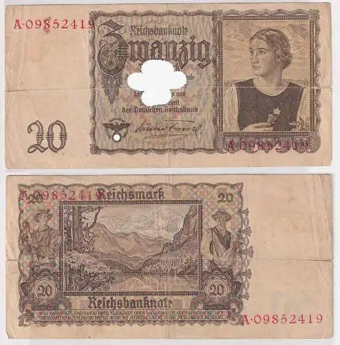 20 Mark Banknoten Deutsches Reich 16.6.1939 Ro.Nr.178 Tiroler Schein (145115)