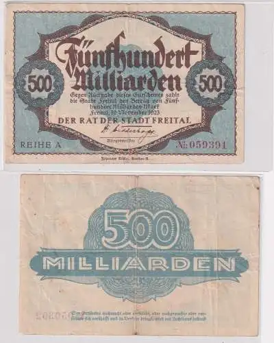 500 Milliarden Mark Banknote Inflation Rat der Stadt Freital 10.11.1923 (147000)