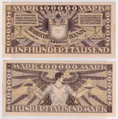 500000 Mark Banknote Badische Bank Mannheim 1.08.1923 (145176)