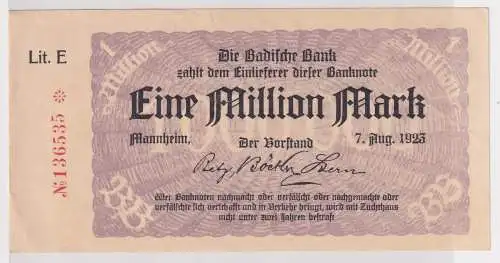 1 Million Mark Banknote Inflation Mannheim 07.08.1923 (146144)