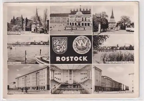 74239 Mehrbild DDR Ak Rostock - Rathaus, Reutershagen, Steintor, An der Warnow