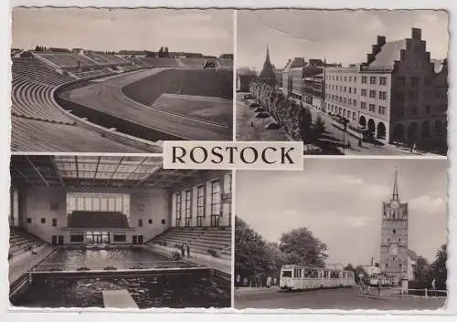 907814 Mehrbild AK Rostock - Steintor, Schwimmhalle "Neptun" usw.