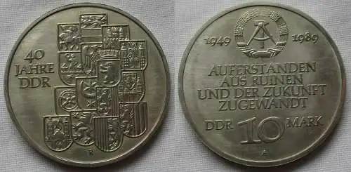 DDR Gedenk Münze 10 Mark 40.Jahrestag der DDR 1989 (109964)