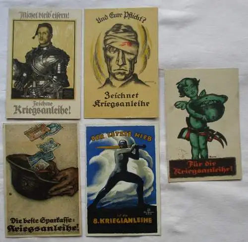 49520/5 Feldpost Ak mit Reklame für Kriegsanleihen im 1.Weltkrieg