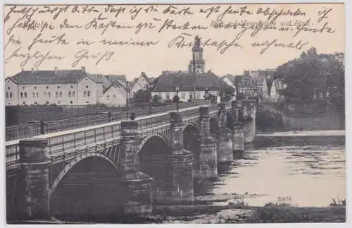 902207 Ak Rinteln an der Weser Blick auf Weserbrücke und Stadt 1911