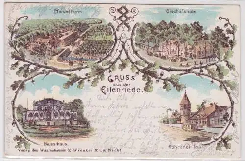 31932 Ak Lithographie Gruss aus der Eilenriede Bischofshole usw. 1898