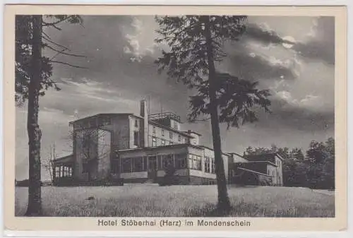 902550 Ak Hotel Stöberhai (Harz) im Mondschein 1928