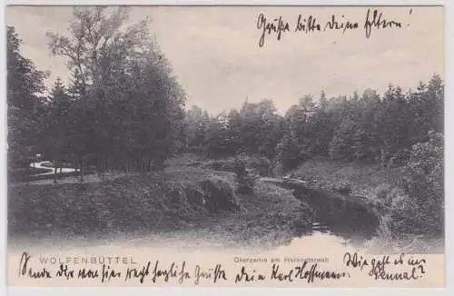 902820 Ak Wolfenbüttel Okerpartie am Herzogswall 1908