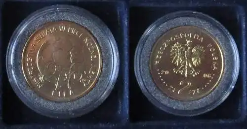 2 Zloty Messing Münze Polen FIFA Fussball WM in Deutschland 2006 (154194)