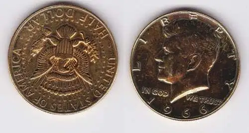 1/2 Dollar Silbermünze USA 1966 John F. Kennedy (154058)