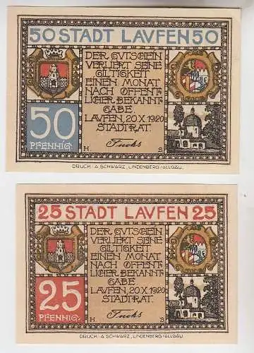 25 und 50 Pfennige Notgeld Stadt Laufen 1920 (110684)