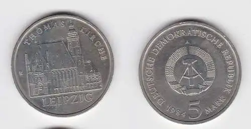 DDR Gedenk Münze 5 Mark Leipzig Thomaskirche 1984 Stempelglanz (134389)