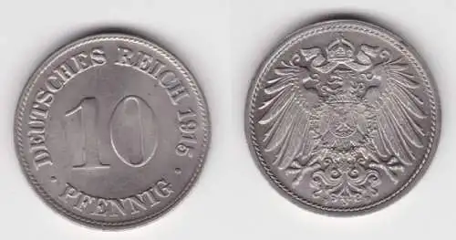10 Pfennig Nickel Münze Deutsches Reich 1915 D, Jäger 13 Stgl. (143015)