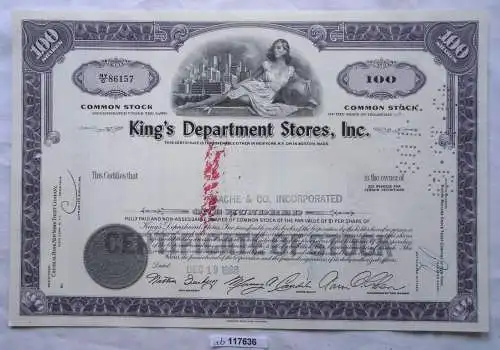Aktie 100 Dollar Kings Department Stores Inc. Delaware 19.12.1968 (117636)